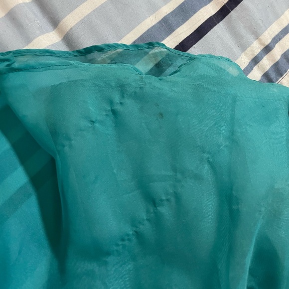 Party Time Special Occasion Green Prom Dress Gold Sequins Beads Jewels size 6 - Picture 14 of 17